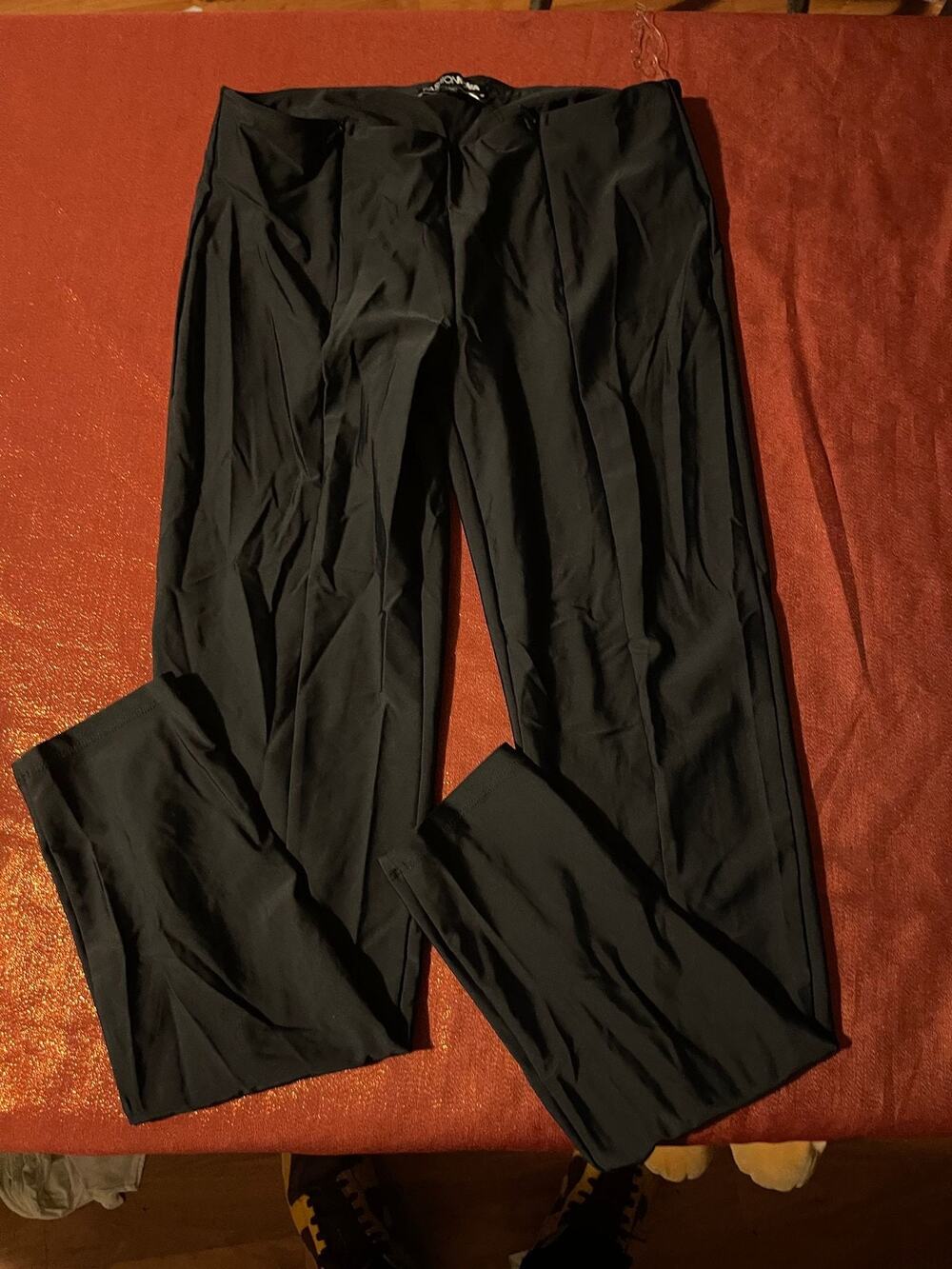 Fashion Nova Pants Womens Black Stretch Pull On Straight Leg Dress Work